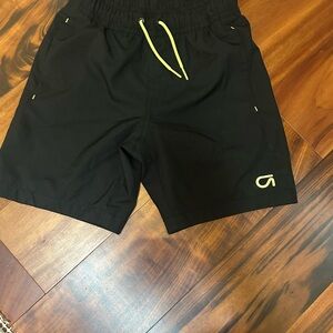 GAP Black Swim Shorts with Bright Yellow Interior